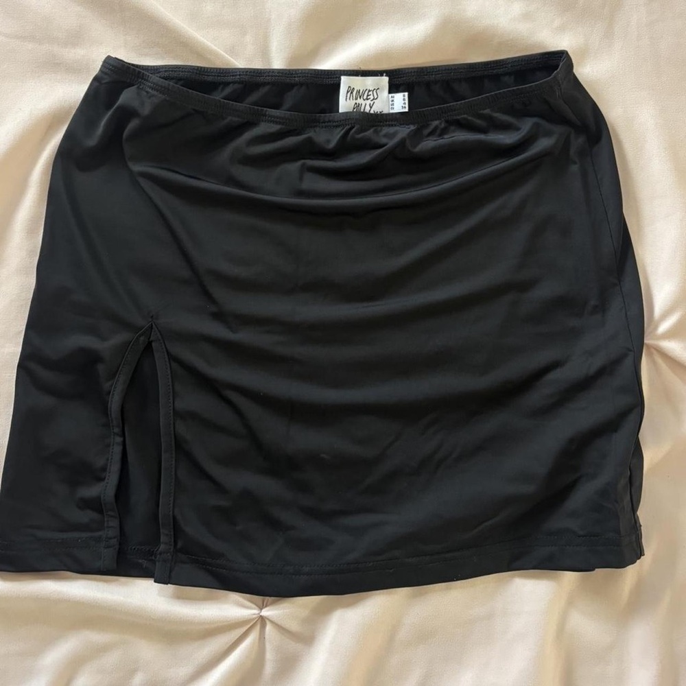 Princess Polly Black Mini Skirt with Side Slit